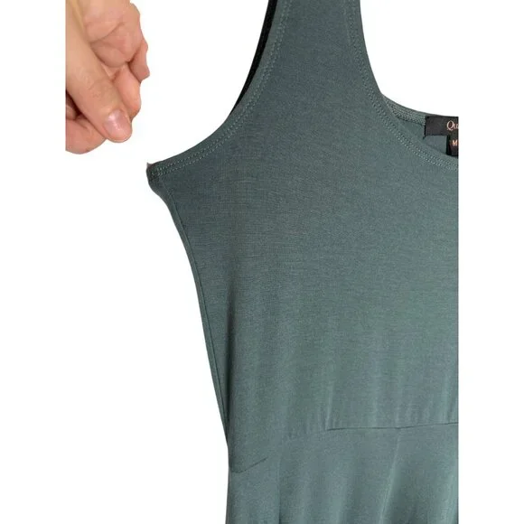 Quince Tencel Jersey Fit & Flare Dress Dark Olive-sz Medium - Picture 8 of 13